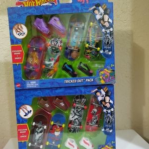 2) Hot Wheels Skate Tony Hawk Tricked Out Pack Bored Shoes Fingerboard NEW